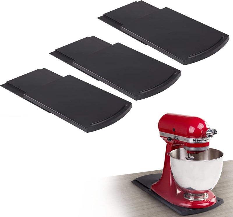 Funpynani Kitchen Appliance Sliding Tray, Compatible With Coffee Maker, Kitchen Aid Mixer, Blenders, Air Fryer, Juicer Parts Accessories Sliders for Coutertop with Rolling Wheels (3 Pack) - Image 1